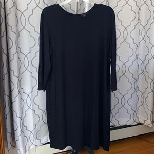 J Jill black dress peekaboo back sz L 3/4 sleeves